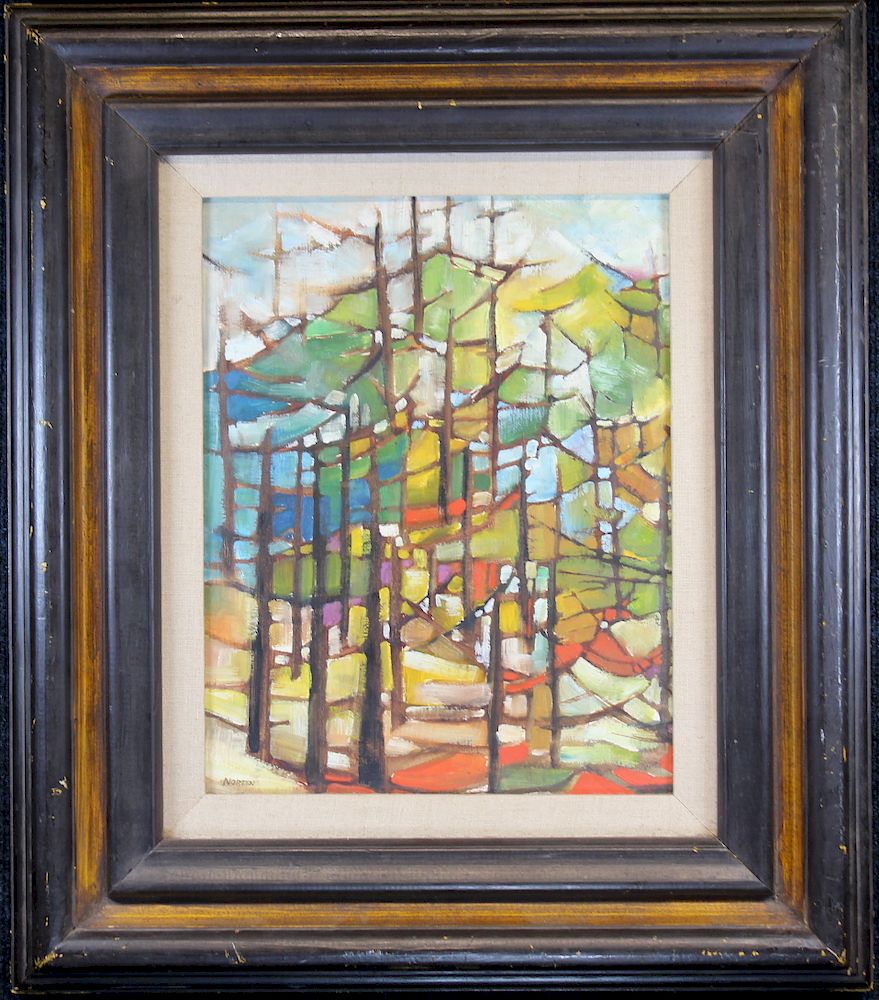 Appraisal: Noreen Signed Mid Century Abstract Landscape Noreen Signed Mid Century