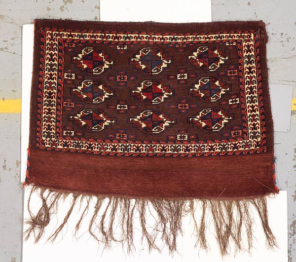 Appraisal: A Tekke rug Turkestan late th century size approximately ft