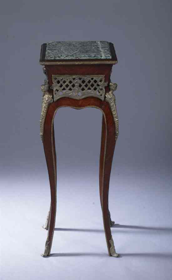 Appraisal: NAPOLEON III GILT-METAL MOUNTED ROSEWOOD INSET MARBLE-TOP PEDESTAL Third quarter