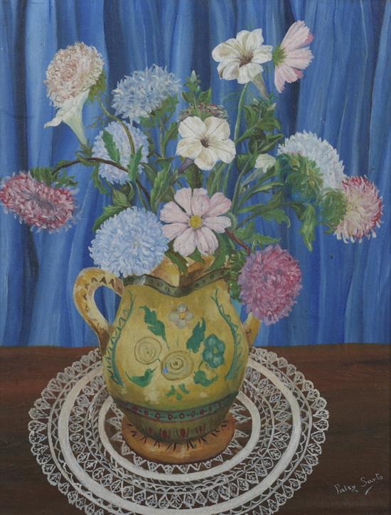 Appraisal: PATSY PASQUALE SANTO American - FLOWERS IN A POTTERY VASE