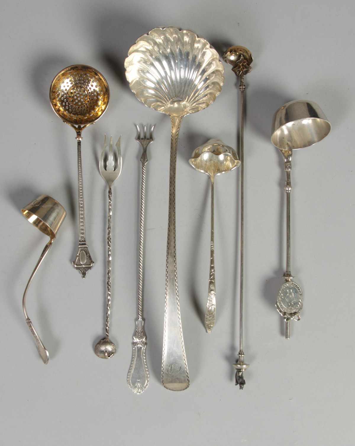 Appraisal: Various Sterling serving pieces ladles forks Tiffany etc Various Sterling