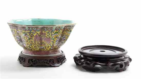 Appraisal: A Chinese Porcelain Polychrome Enamel Bowl of a footed florifom