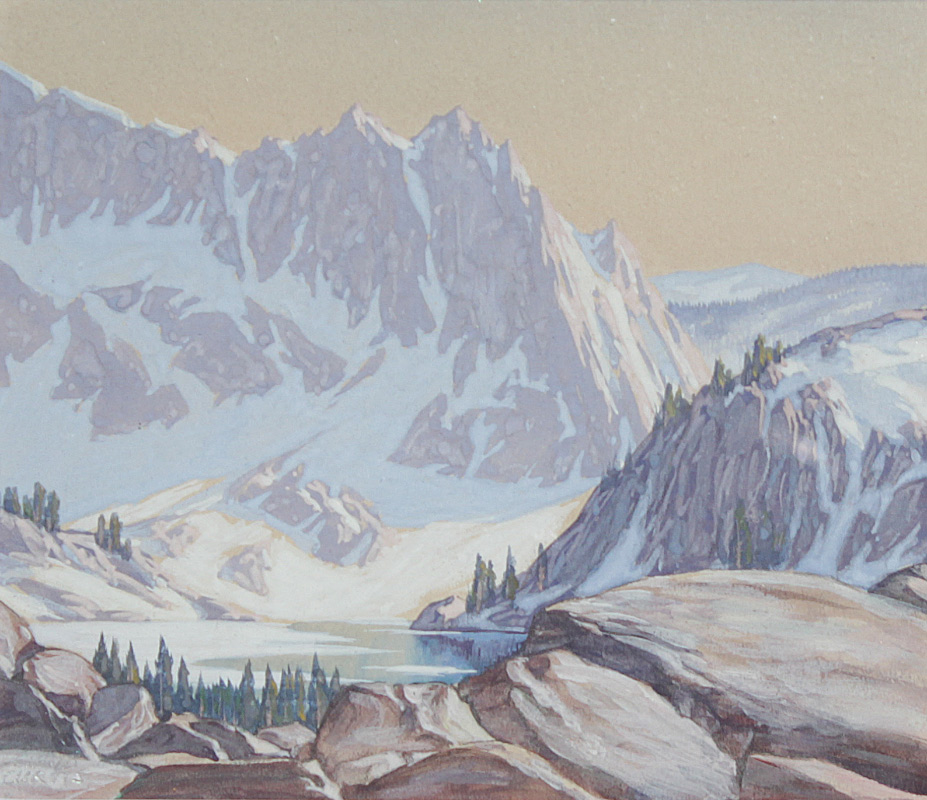 Appraisal: CURTIS Leland American - ''Neall Lake'' Gouache sight size ''