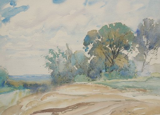 Appraisal: WILHELM Roy American - Rural Landscape Watercolor Sight size ''