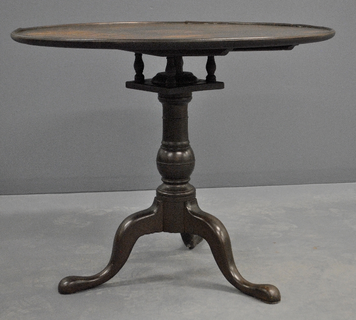 Appraisal: - Pennsylvania Queen Anne walnut tea table c with birdcage