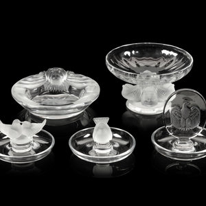 Appraisal: A Group of Five Lalique Table Articles Second Half th