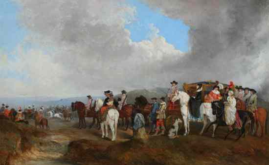 Appraisal: RICHARD BARRETT DAVIS British - WATCHING THE HUNT signed and