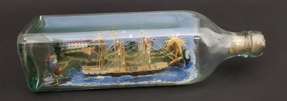 Appraisal: Vintage Folk Art Ship In a Bottle Vintage Folk Art