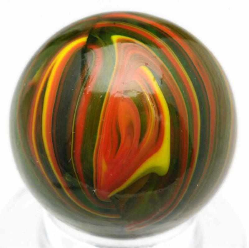 Appraisal: Christensen Agate Submarine Marble Green transparent base with orange and