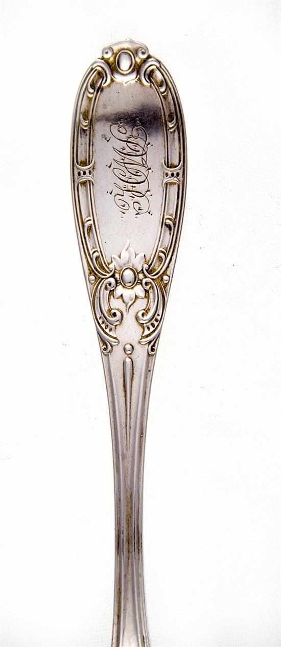 Appraisal: Albert Coles Co Jenny Lind pattern coin silver flatware and