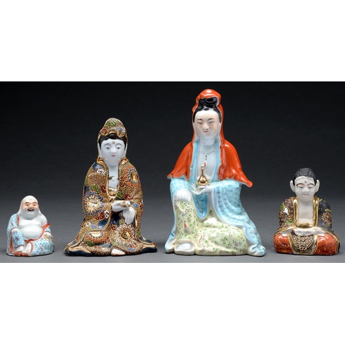 Appraisal: A Chinese porcelain figure of Guanyin and a miniature figure