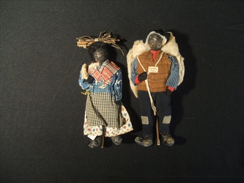 Appraisal: PAIR OF AFRICAN AMERICAN RAG DOLLS Rag dolls of Southern