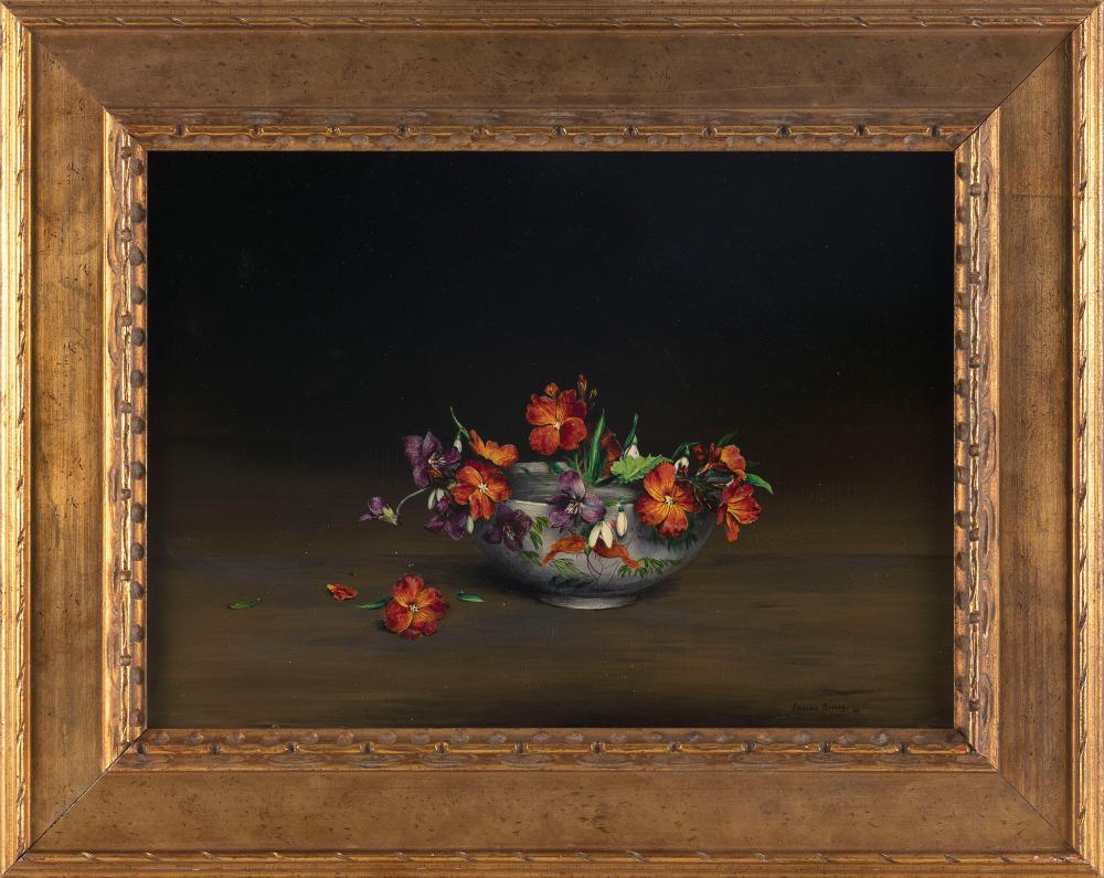 Appraisal: LAURENCE BIDDLE United Kingdom - Still life of a bowl