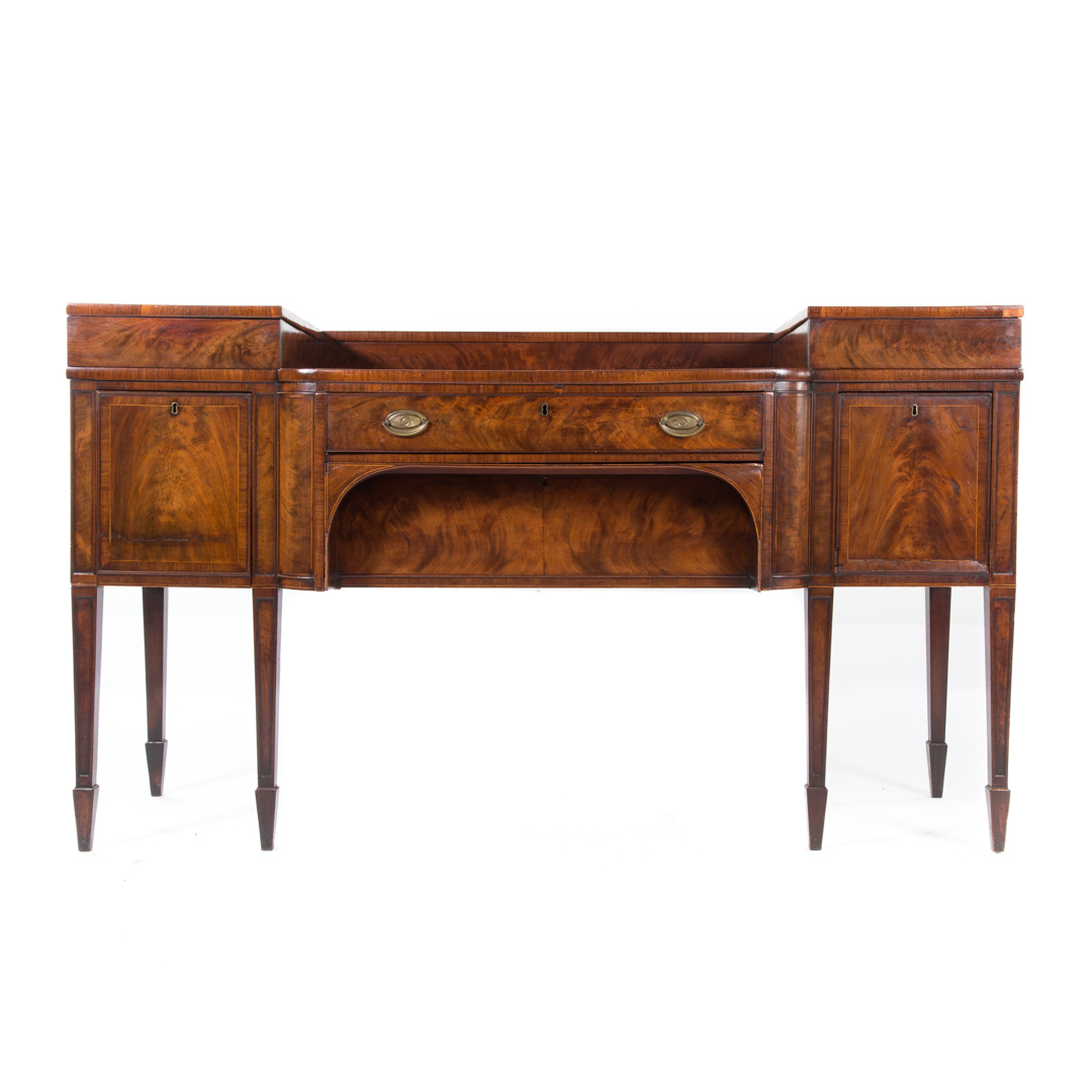 Appraisal: George III mahogany sideboard late th early th century flat