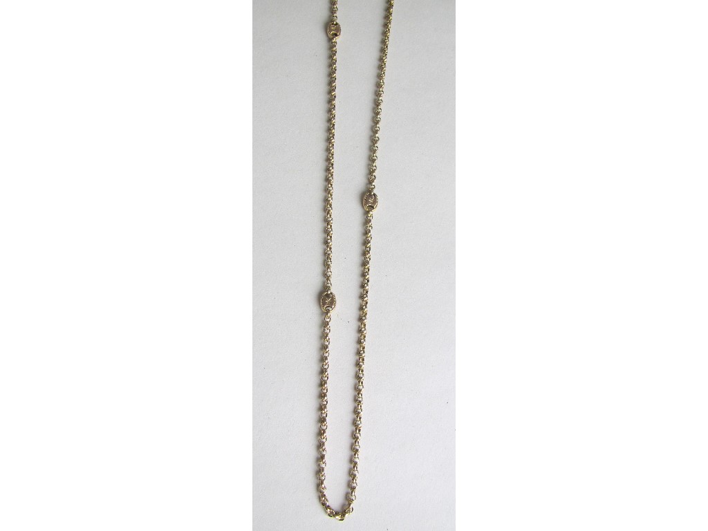 Appraisal: Victorian ct gold inch guard chain with oval star decorated