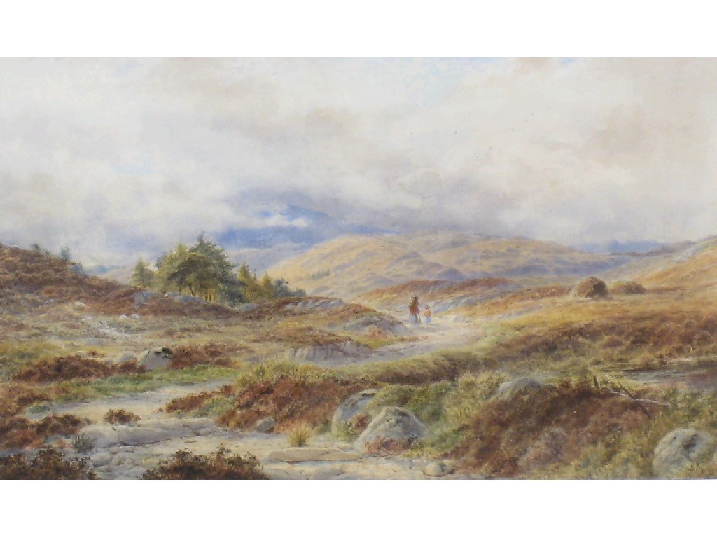 Appraisal: H HARRISON On a Moorland Path signed and dated watercolour