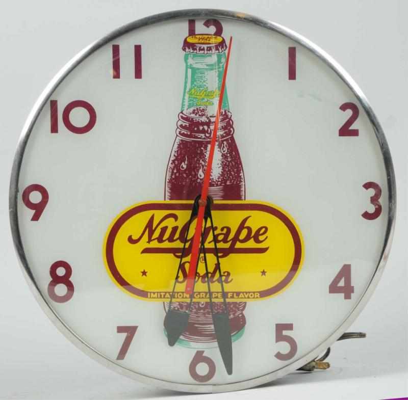 Appraisal: s- s NuGrape Light-Up Clock Fiberboard case with case wear