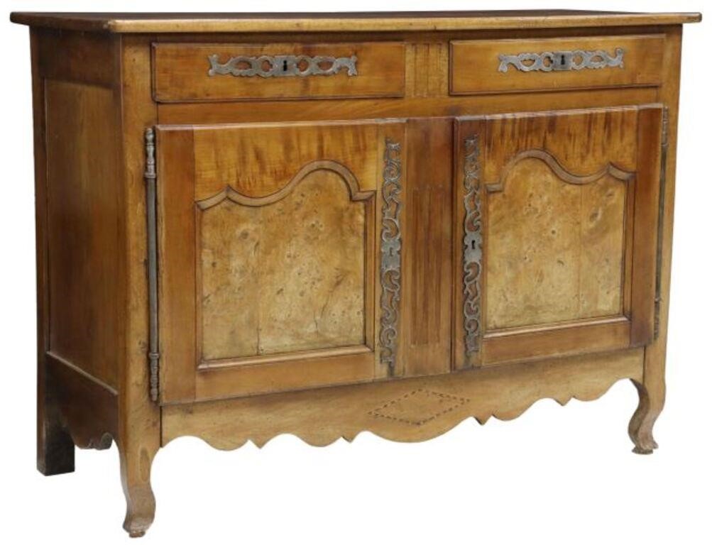 Appraisal: French Provincial Louis XV style fruitwood sideboard th c two