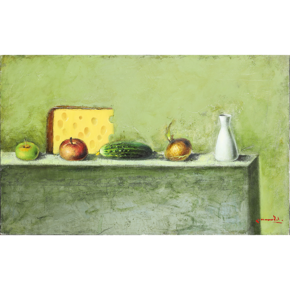 Appraisal: PAINTING KONSTANTIN TOTIBADZE Konstantin Totibadze Russian b Apples and Sake