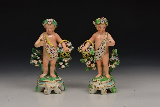 Appraisal: A PAIR OF TH CENTURY FIGURES probably Derby each in