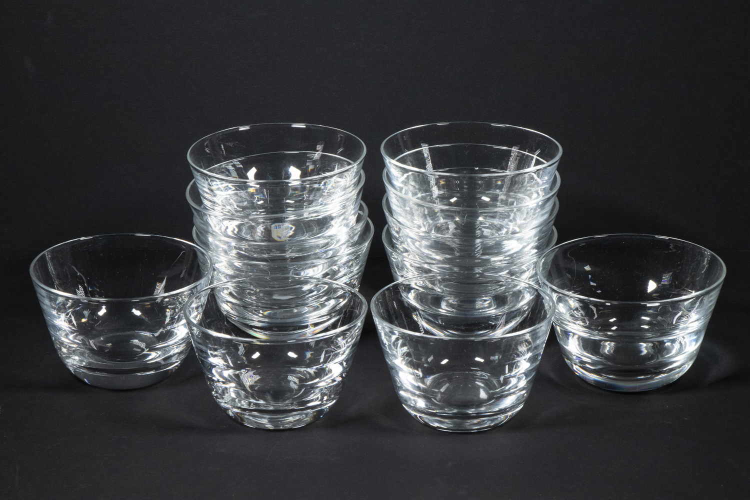 Appraisal: SET OF STEUBEN GLASS BOWLS Clear Art Glass Bowls contemporary