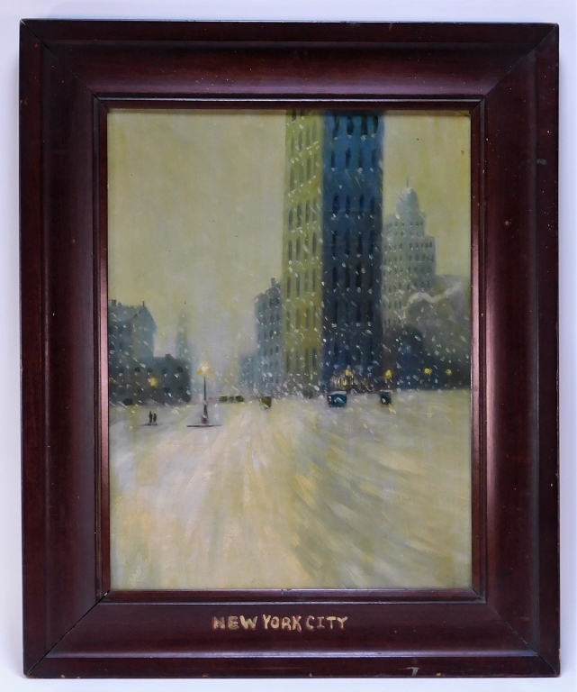 Appraisal: FINE IMPRESSIONIST NEW YORK CITY WINTER PAINTING United States Circa