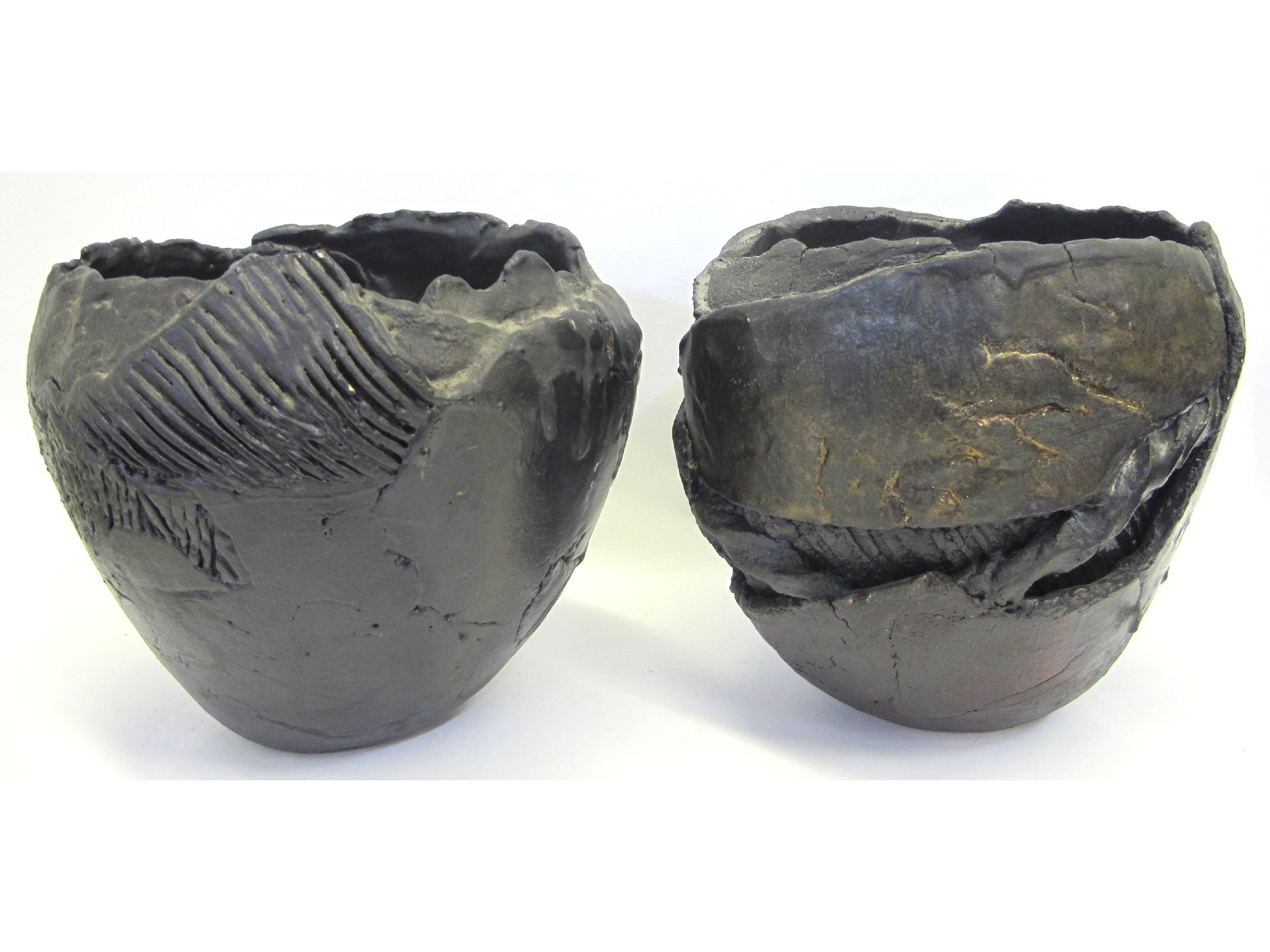 Appraisal: Two patinated metal vases