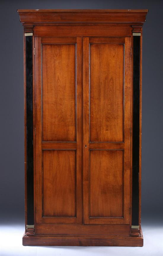 Appraisal: BIEDERMEIER STYLE FRUITWOOD DOUBLE-DOOR ENTERTAINMENT CABINET th century with ebonized