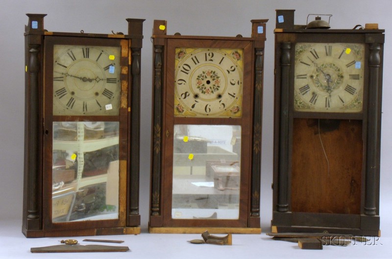 Appraisal: Three Mahogany Shelf Clocks and Components all of the split