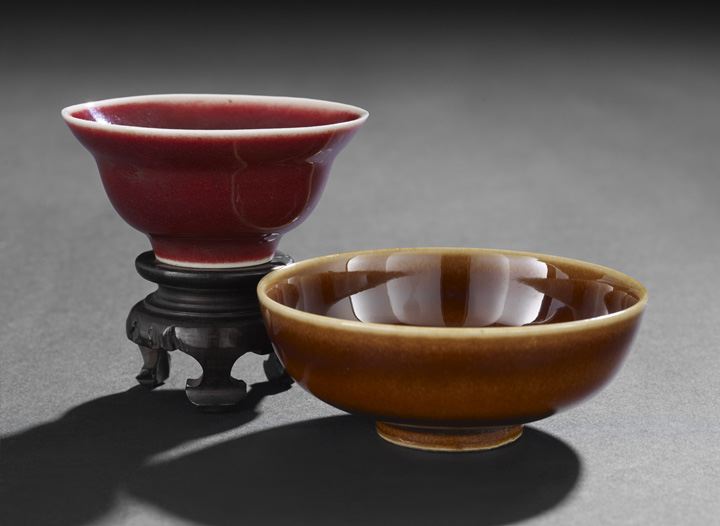 Appraisal: Two Good Chinese Monochrome Bowls th century the first of