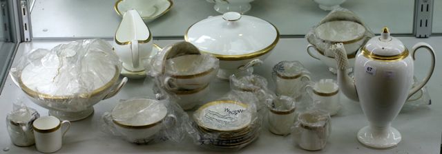 Appraisal: A part Wedgwood dinner and coffee service in 'Senator' pattern