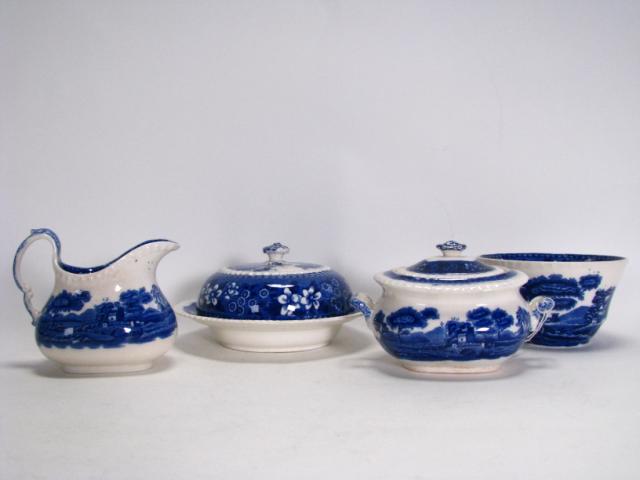 Appraisal: Copeland Spode's Tower blue porcelain items including creamer and lidded