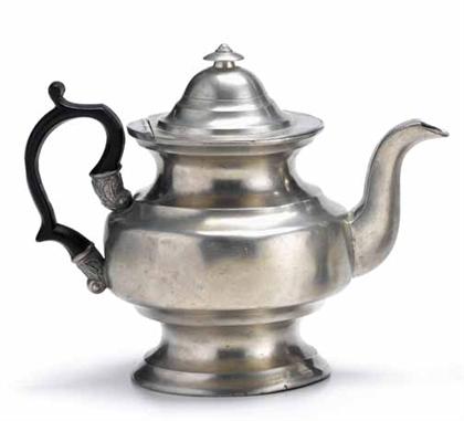 Appraisal: Pewter teapot j d locke new york city new york