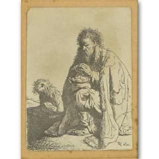 Appraisal: After Rembrandt van Rijn Dutch - Etching Seated Beggar And