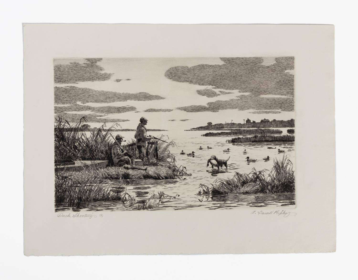 Appraisal: AIDEN LASSELL RIPLEY ETCHING DUCK SHOOTING Aiden Lassell Ripley American