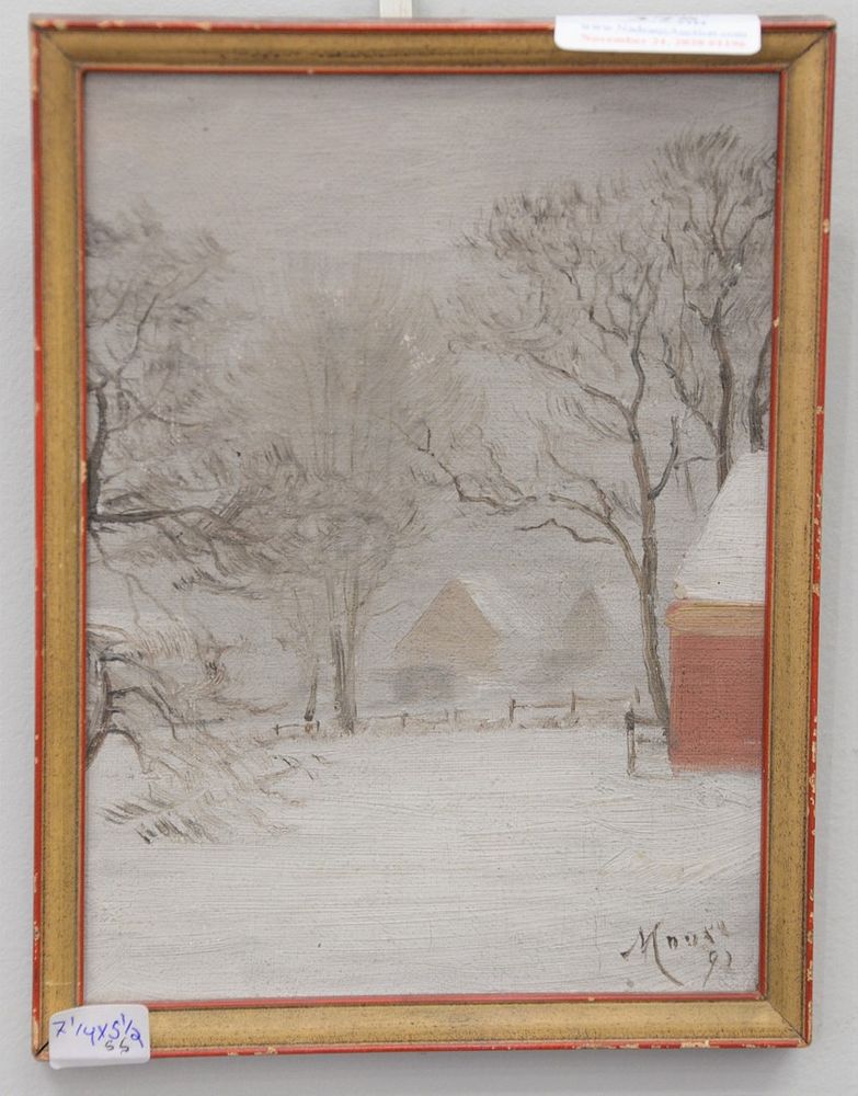 Appraisal: Moore oil on board winter scene signed 'Moore ' probably