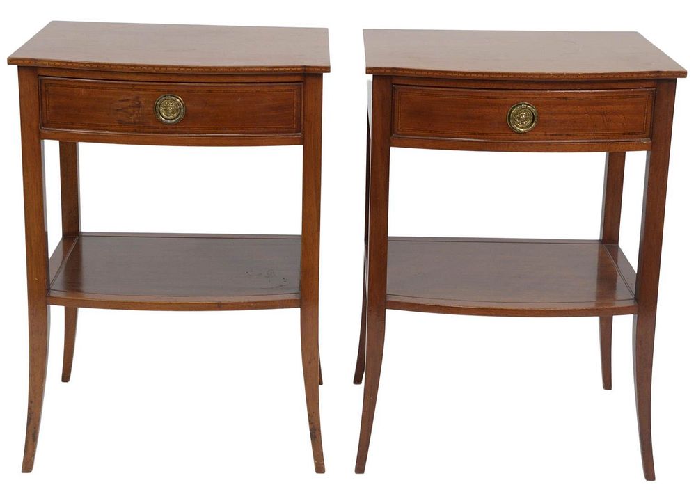 Appraisal: Pair of Margolis Federal Style Night Tables each with one