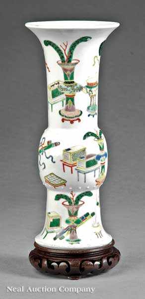 Appraisal: A Chinese Famille Verte Porcelain Gu Vase probably th c