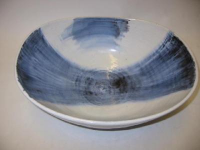 Appraisal: A STONEWARE BOWL by Barbara Cass of plain oval form