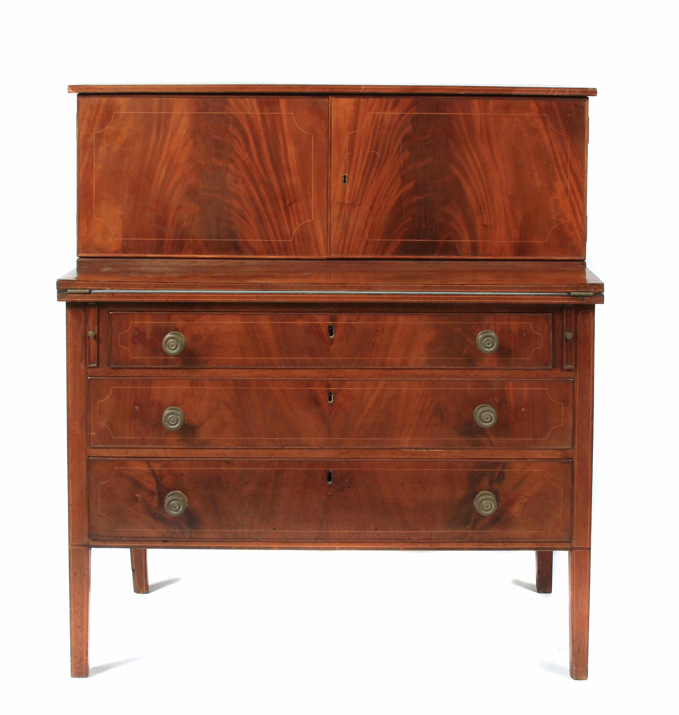 Appraisal: A Federal style secretary desk restorations height in width depth