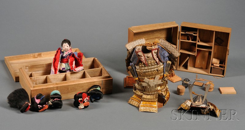 Appraisal: Group of Japanese Doll Festival Items late th early th