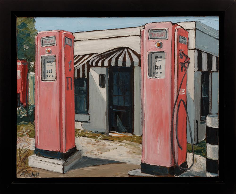 Appraisal: James Michalopoulos American New Orleans b Pumping Pinkly oil on