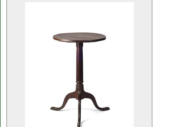 Appraisal: COUNTRY QUEEN ANNE CANDLESTAND The circular top above a turned