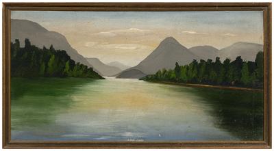 Appraisal: Primitive North Carolina painting Lake Lure Western North Carolina unsigned