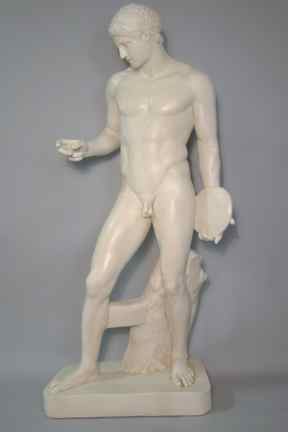 Appraisal: LIFESIZE WHITE PAINTED FIBERGLASS FIGURE OF THE DISCOBOLUS AFTER THE