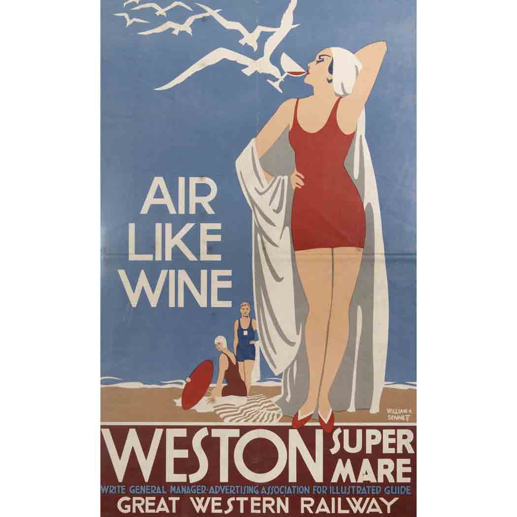 Appraisal: William A Sennett AIR LIKE WINE Color lithograph laid on