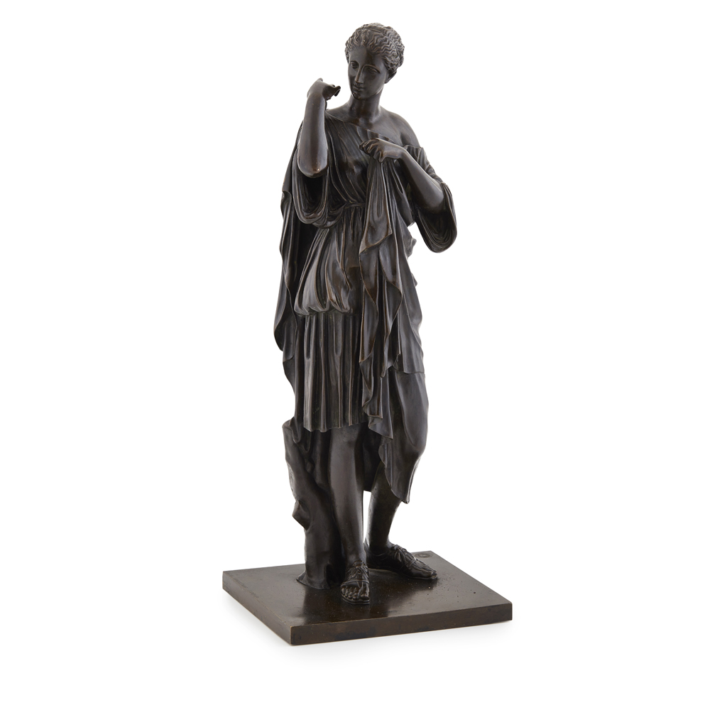 Appraisal: FRENCH BRONZE FIGURE OF DIANA DE GABIES TH CENTURY dark