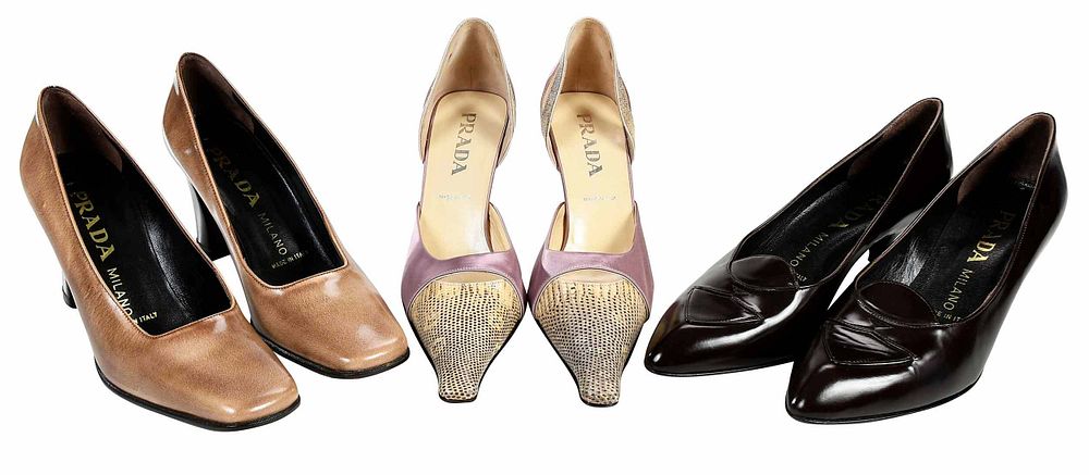 Appraisal: Three Pairs of Prada Shoes th century made in Italy