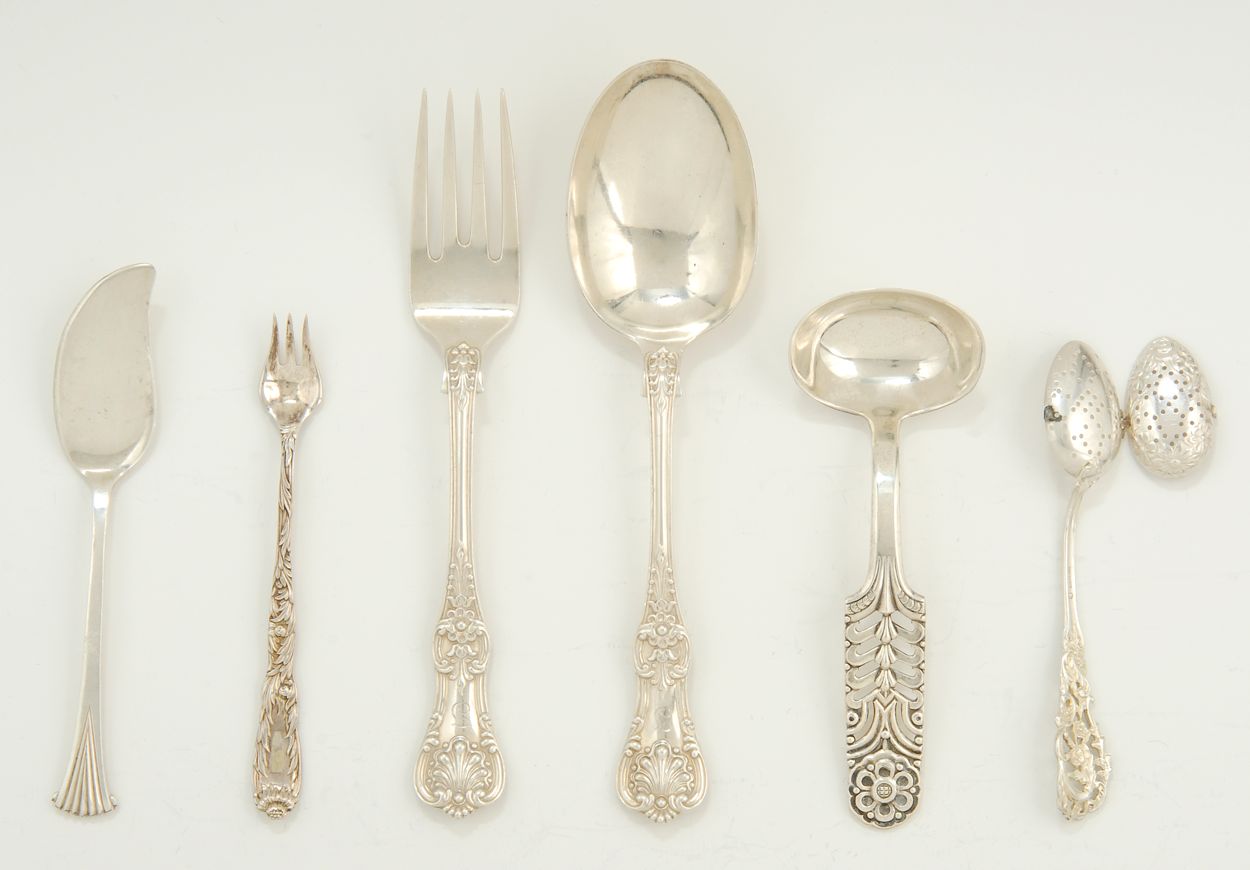 Appraisal: THREE PIECES OF TIFFANY STERLING SILVER FLATWARE Serving fork and