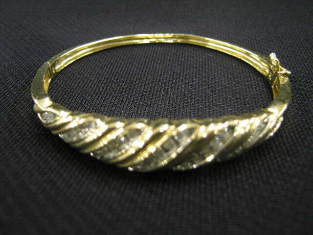 Appraisal: Diamond Bangle Bracelet channel set dimaonds totaling carat in k